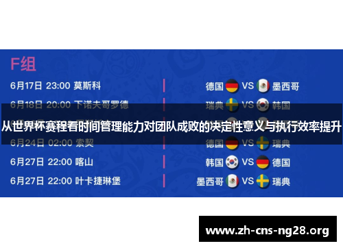 从世界杯赛程看时间管理能力对团队成败的决定性意义与执行效率提升